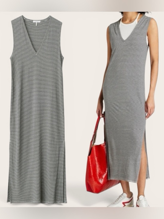 rag & bone Dresses & Skirts - Rag & Bone Michal Striped Slub Jersey Midi Dress Sz S Casual Linen Blend NWT